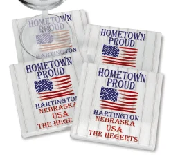 Home Town Proud Personalized Ceramic Coasters