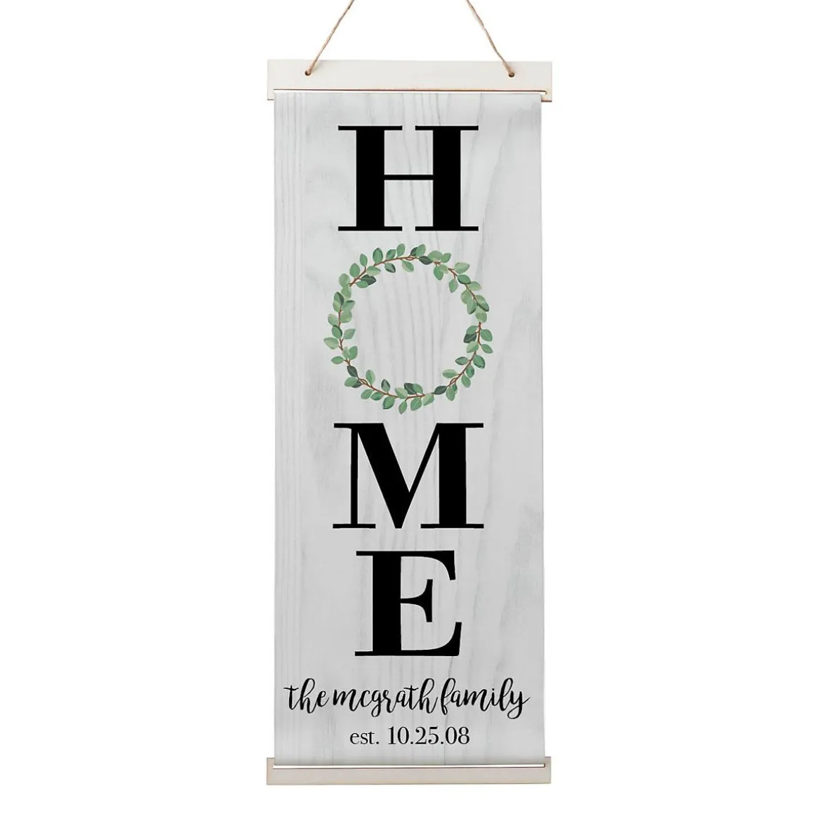 Home Wreath Personalized Hanging Canvas