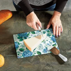 Hydrangea Personalized Glass Cutting Board