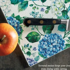 Hydrangea Personalized Glass Cutting Board