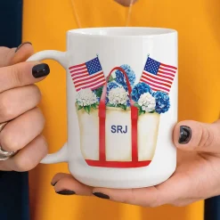 Hydrangea Tote Personalized Patriotic Mug