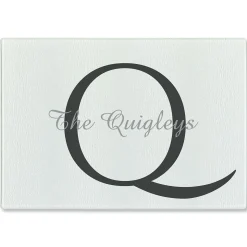 Initial/Family Name Personalized Glass Cutting Board
