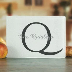 Initial/Family Name Personalized Glass Cutting Board