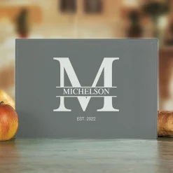 Initial/Family Name Personalized Glass Cutting Board