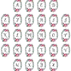 Initial in Wreath Personalized Canvas Tote