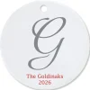 Initial Round Christmas Personalized Ornament