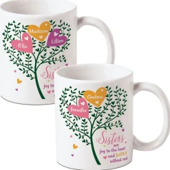 Joy to the Heart Personalized Sisters Mug