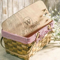 Kansas Personalized Picnic Basket with Lid