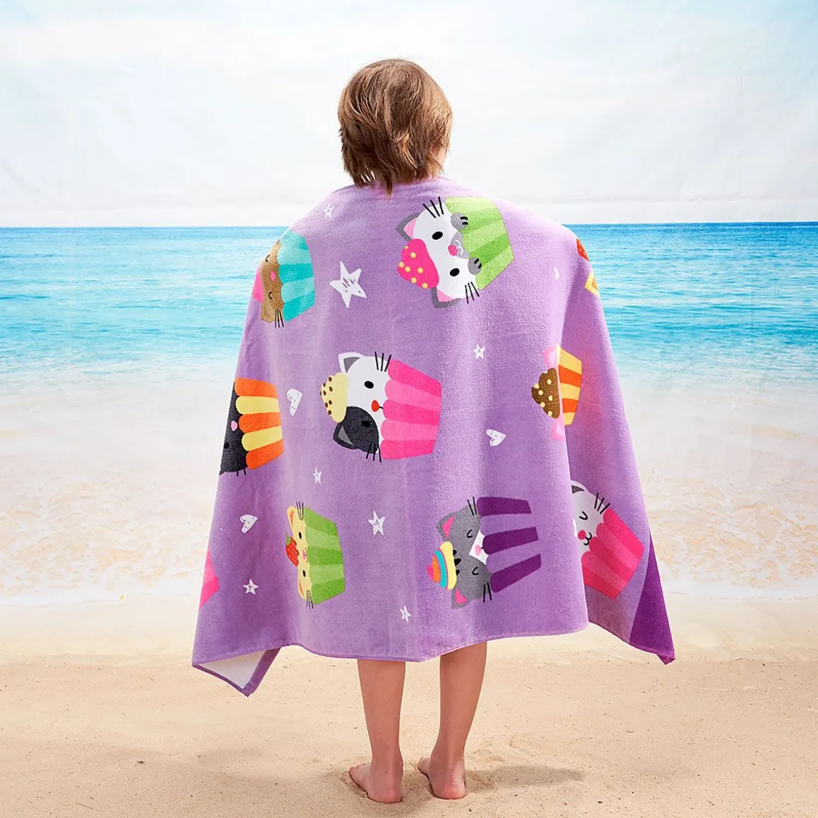 Kitten Cupcake Personalized Towel