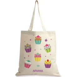 Kitten Cupcakes Personalized Canvas Tote