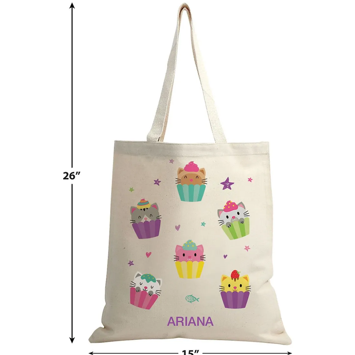 Kitten Cupcakes Personalized Canvas Tote