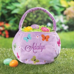Lavender Butterfly Personalized Easter Basket