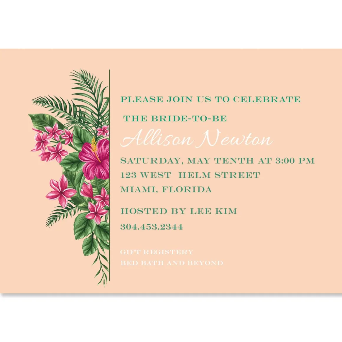 Lavish Tropical Personalized Invitations