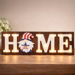 LED Home Shelf Sitter with Interchangeable Seasonal Gnomes