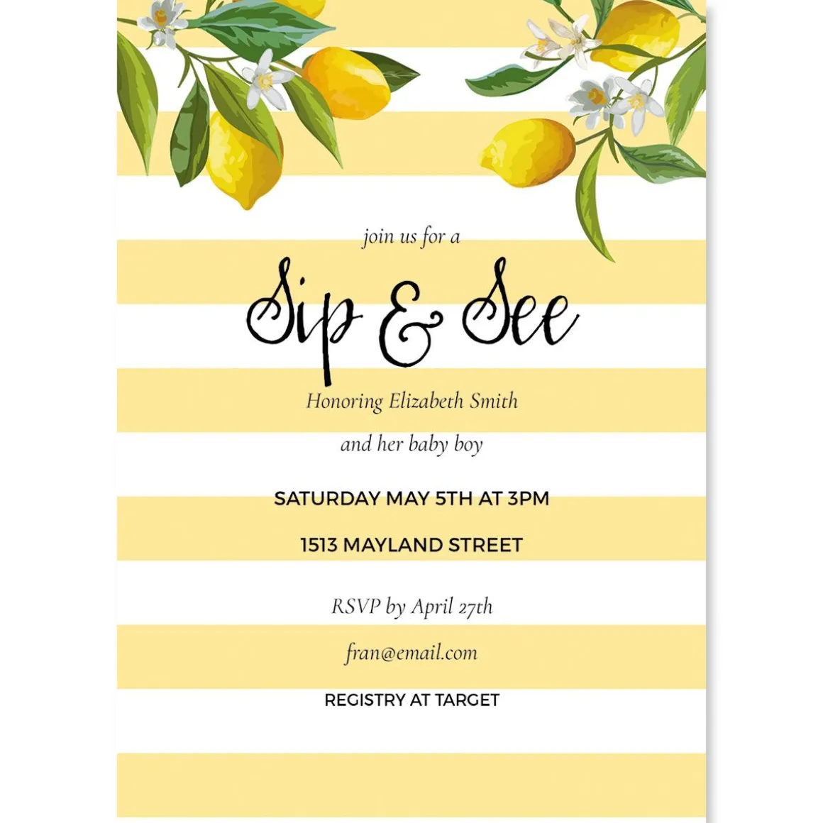 Life and Lemons Personalized Shower Invitation
