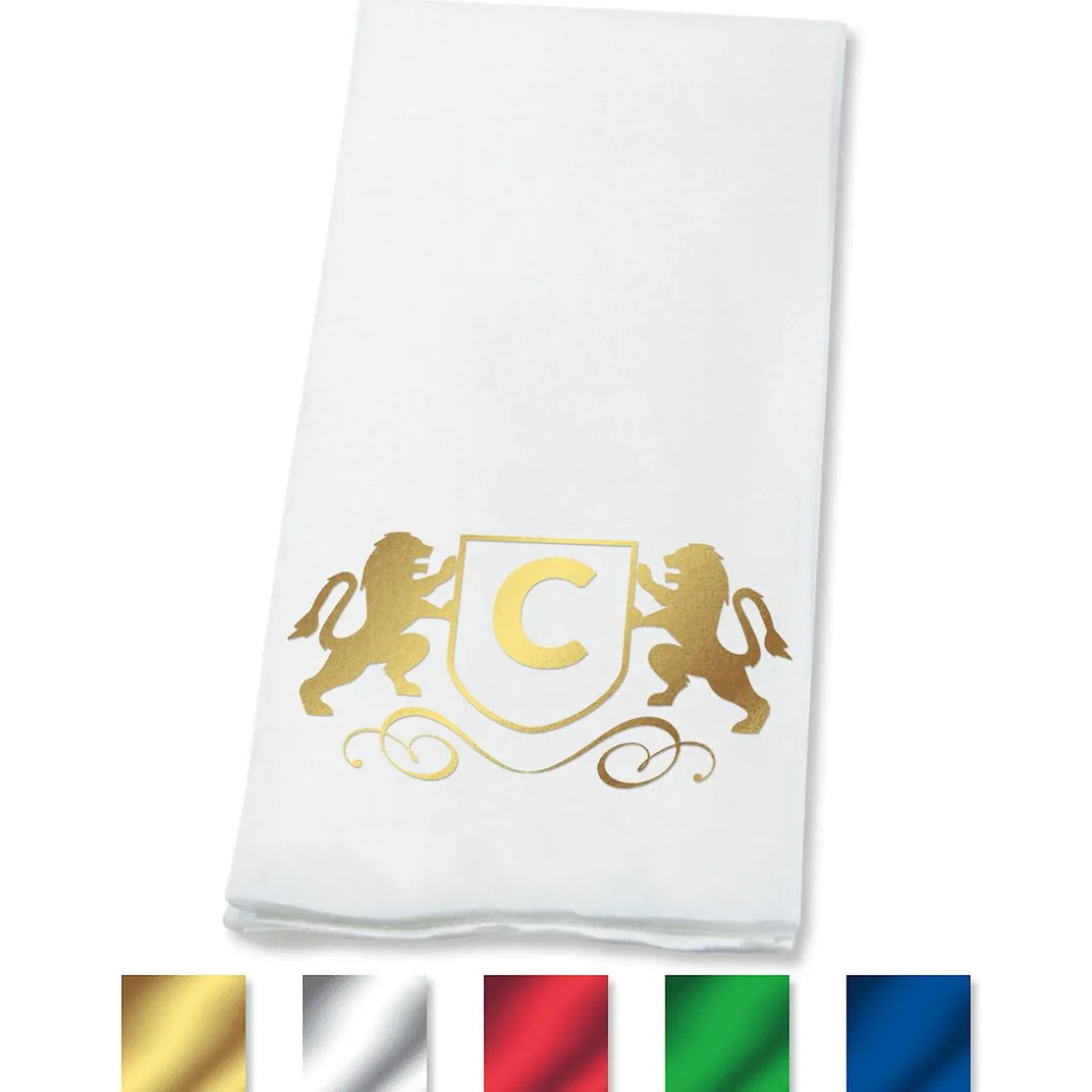 Lion Initial Foil Stamped Disposable Hand Towels