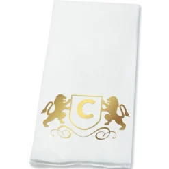 Lion Initial Foil Stamped Disposable Hand Towels