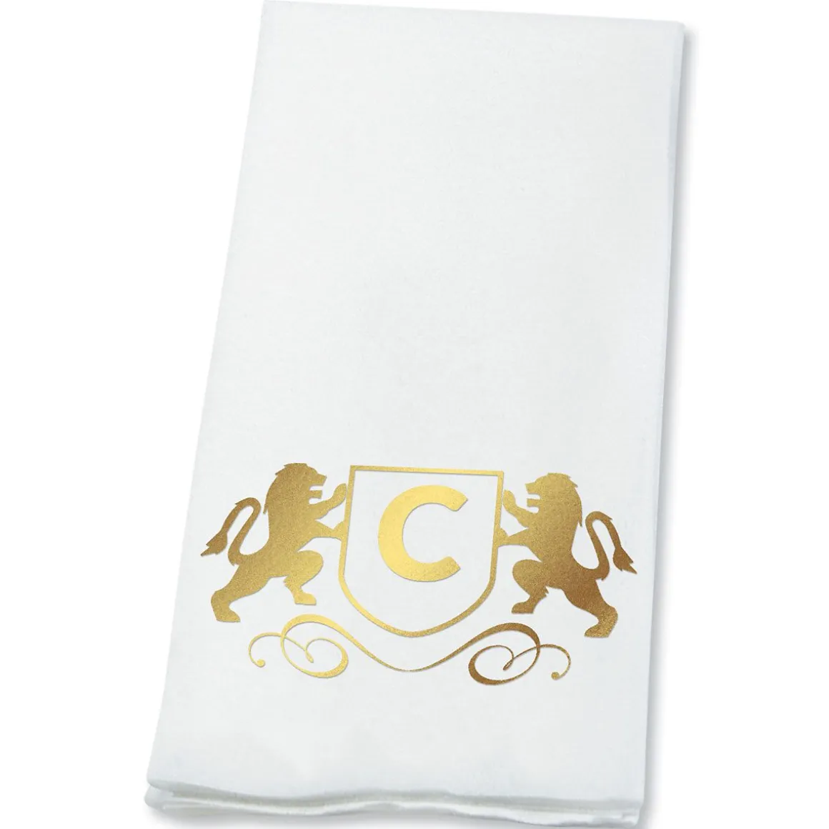 Lion Initial Foil Stamped Disposable Hand Towels