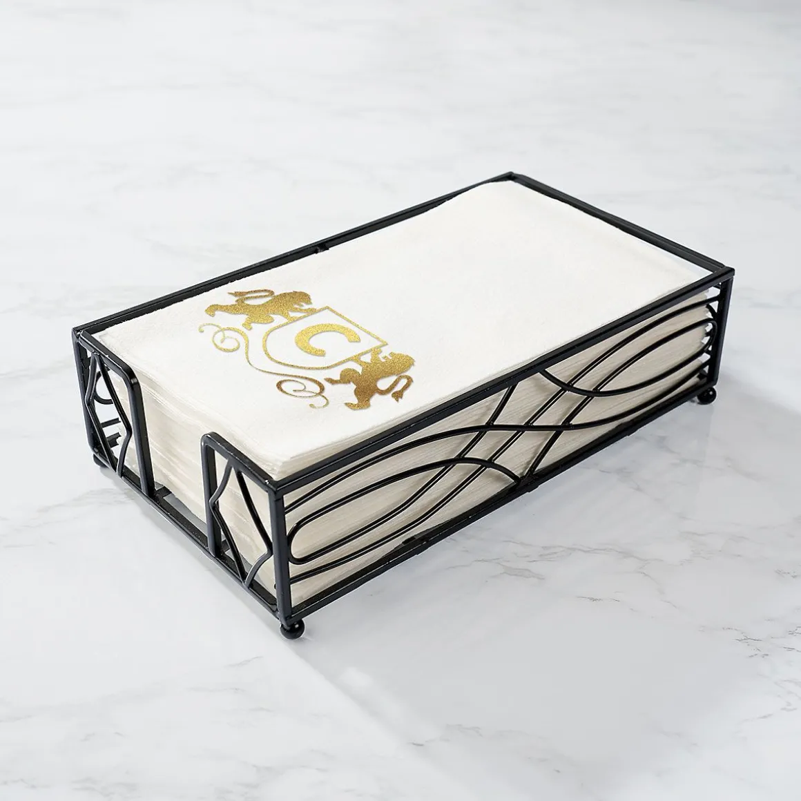 Lion Initial Foil Stamped Disposable Hand Towels