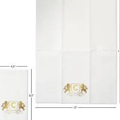 Lion Initial Foil Stamped Disposable Hand Towels