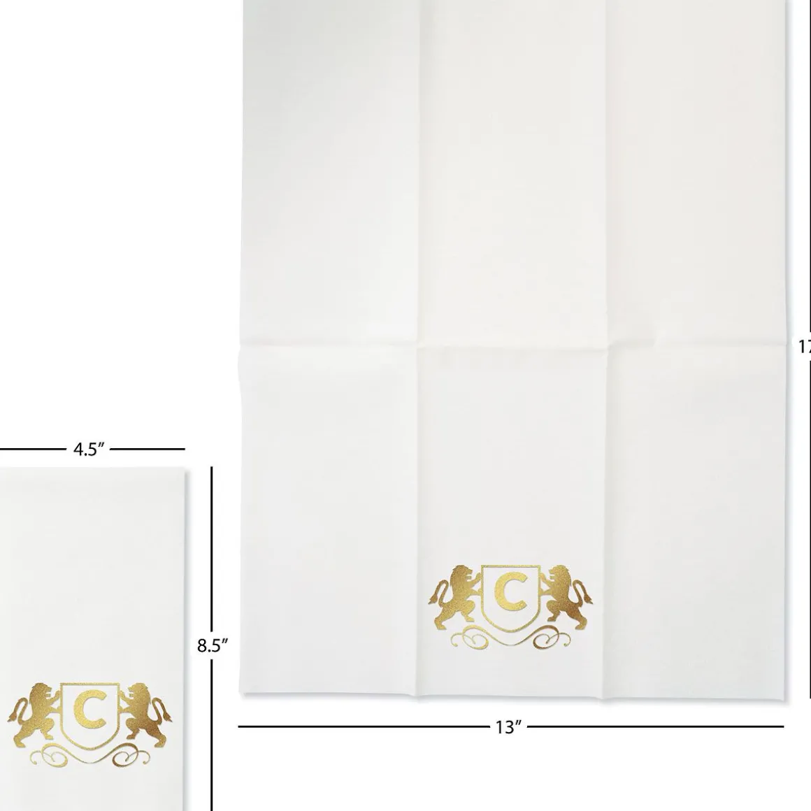 Lion Initial Foil Stamped Disposable Hand Towels