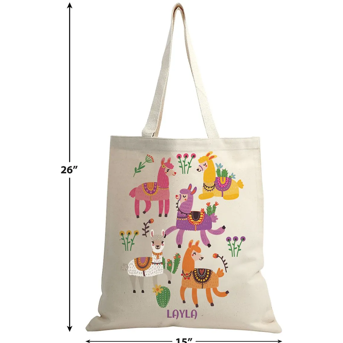 Llama Personalized Canvas Tote