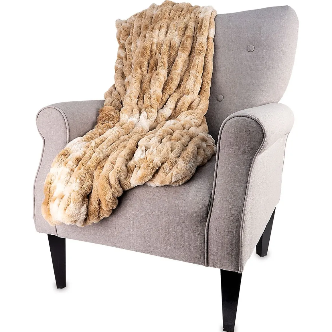 Marbled Faux Fur Throw