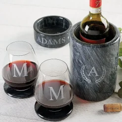 Marble Wine Personalized Coaster