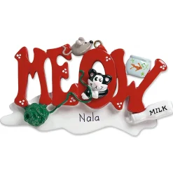 Meow Christmas Personalized Ornament