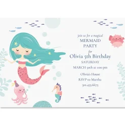 Mermaid Birthday Personalized Invitations