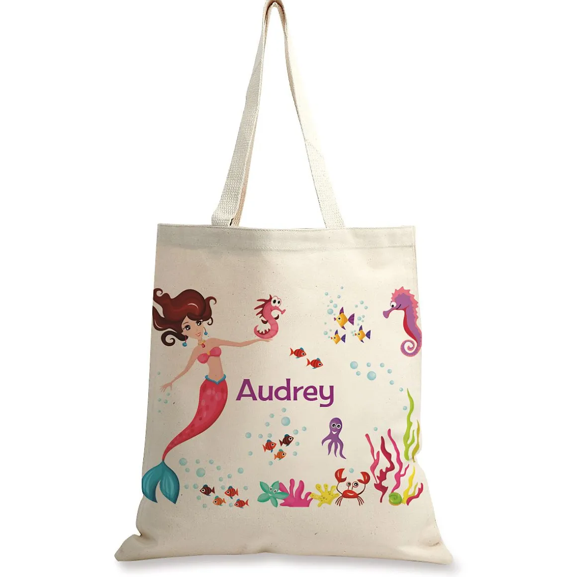Mermaid Personalized Canvas Tote