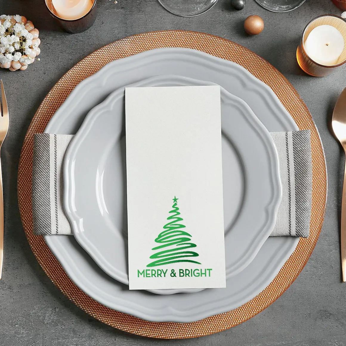Merry & Bright Foil Disposable Hand Towels