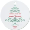 Merry Wishes Round Christmas Personalized Ornament