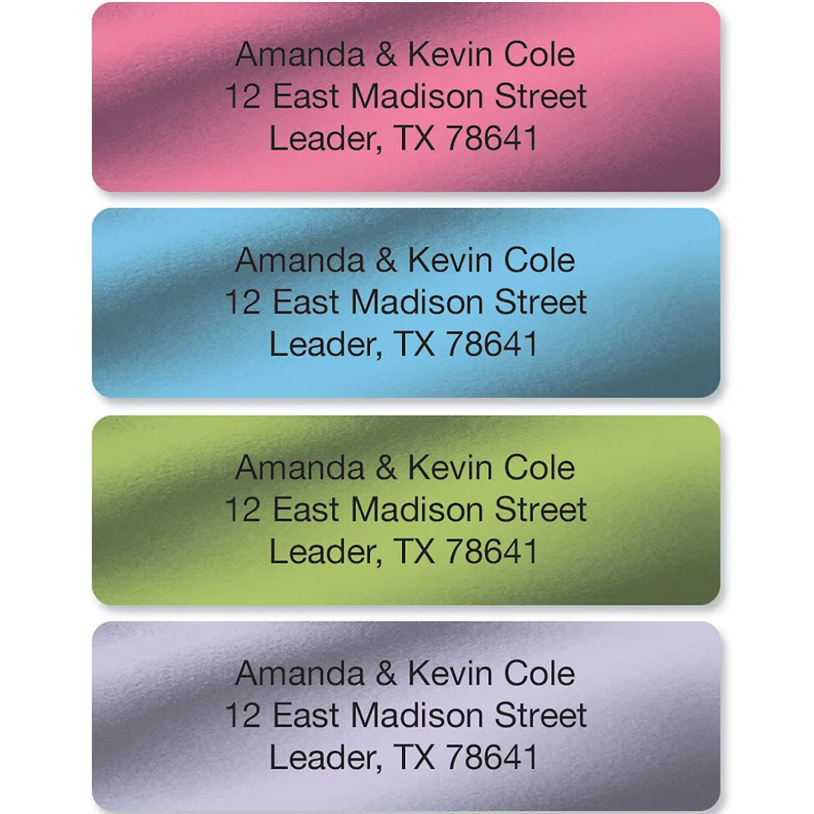 Metallic Rainbow Rolled Address Label
