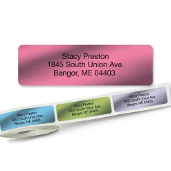 Metallic Rainbow Rolled Address Label