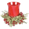 Mistletoe Glass Floral Tealight Holder