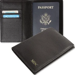Monogrammed Genuine Leather Passport Holder