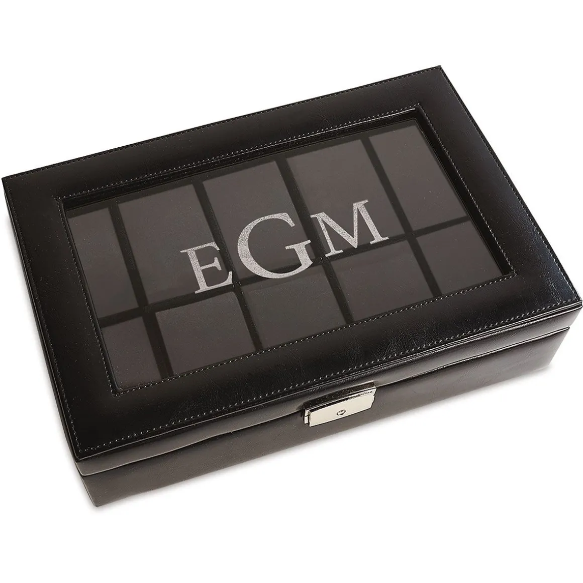 Monogrammed 10-Slot Watch Box