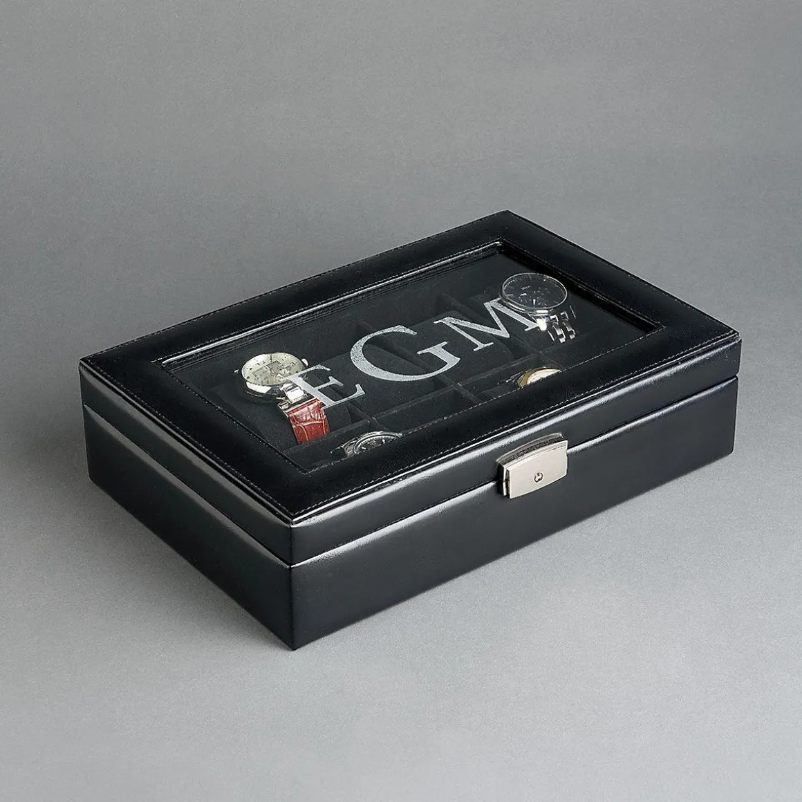 Monogrammed 10-Slot Watch Box