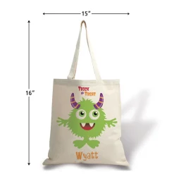 Monster Personalized Halloween Canvas Tote