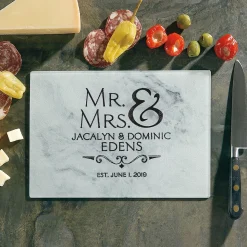 Mr. & Mrs. Personalized Glass Cutting Board
