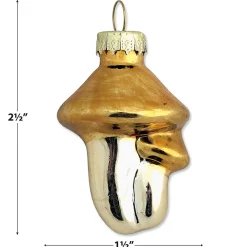 Mushroom and Acorn Glass Ornaments