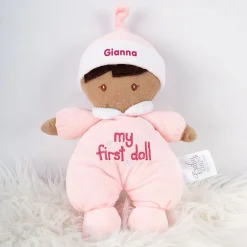 My First Personalized Brown Hair Doll