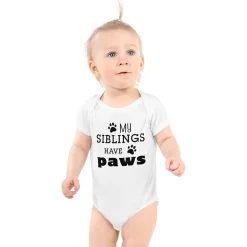 My Siblings Have Paws Baby Bodysuit Romper
