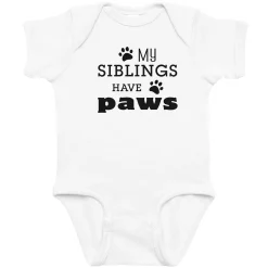 My Siblings Have Paws Baby Bodysuit Romper