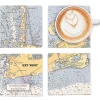Nautical Chart Map Marble Personalized Coasters