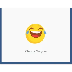 Navy LOL Emoji Note Cards