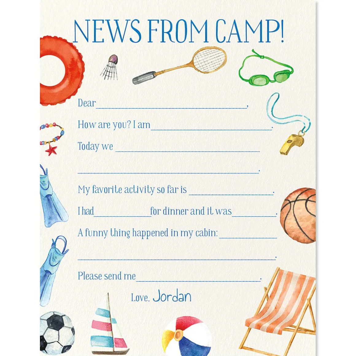 News From Camp Correspondence Cards