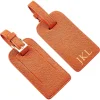 Orange Leather Personalized Luggage Tag