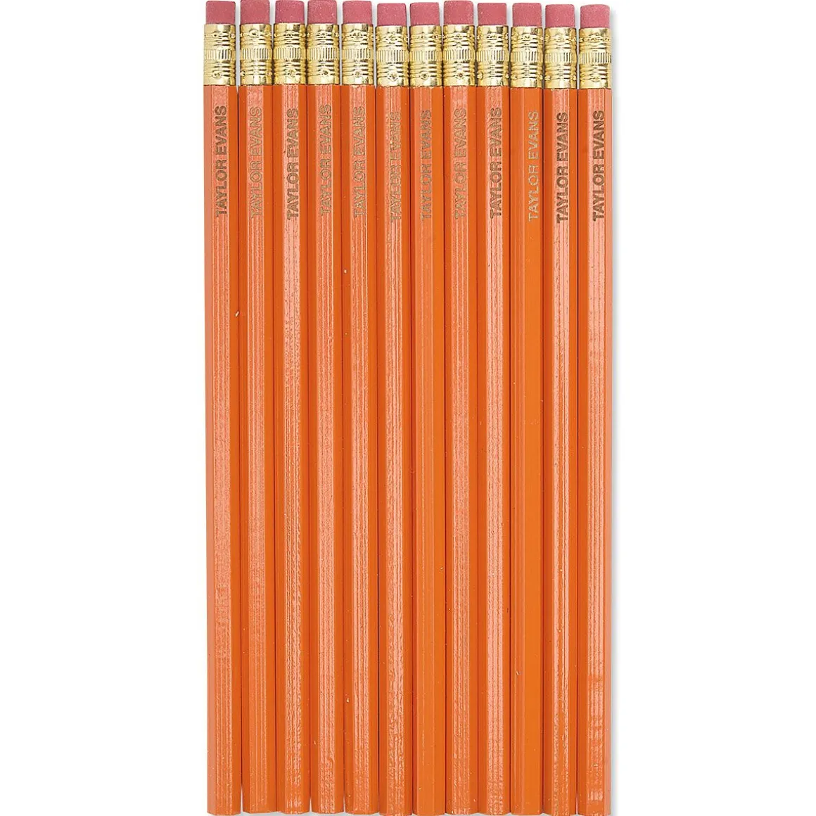 #2 Orange Personalized Hardwood Pencils
